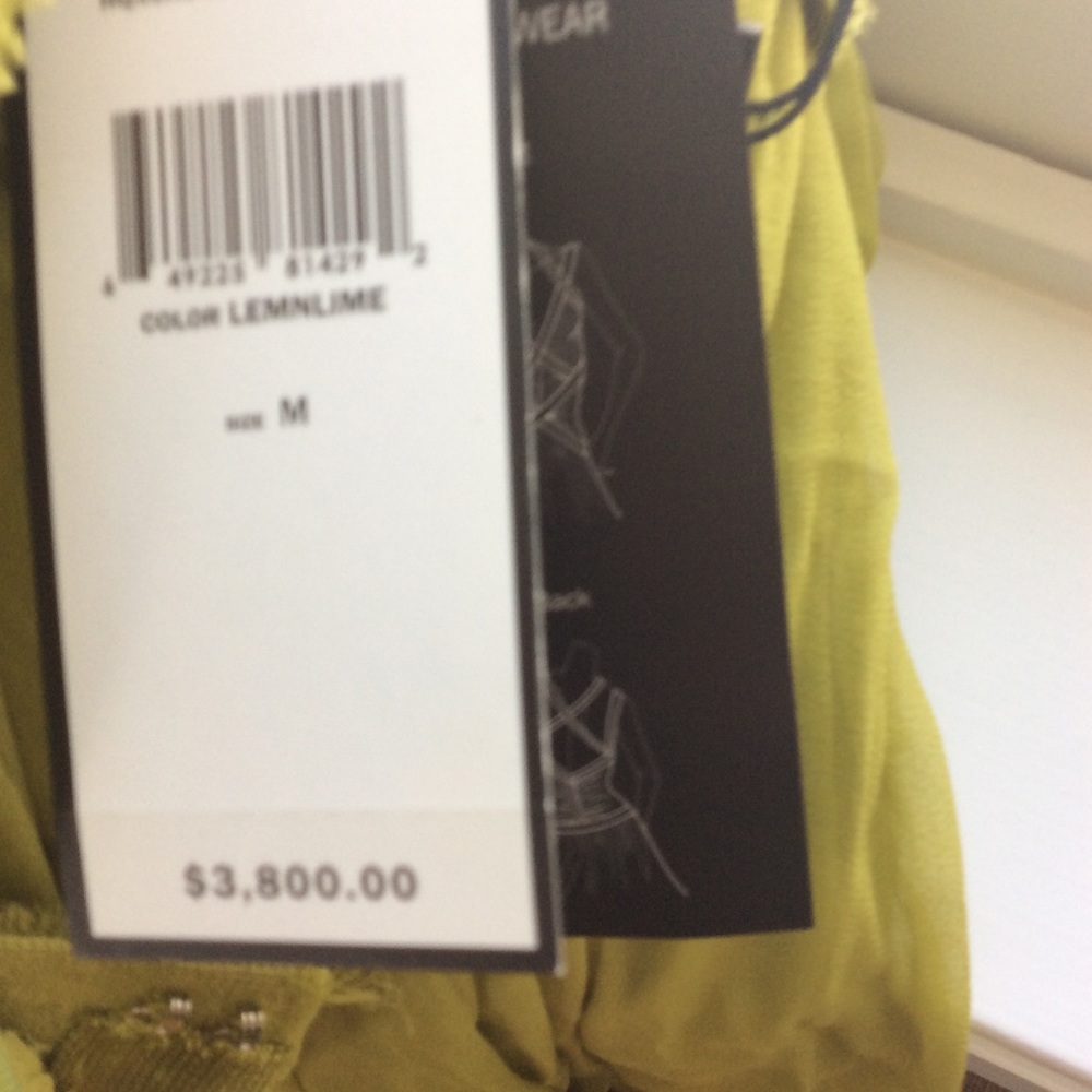 Herve Leger lemon lime chiffon bandage gown - Picture 3 of 8